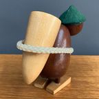 Danish Teak Figurine Of Man With Basket 1960S thumbnail 7