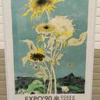 Vintage Jean Jansem Sunflower Poster, Expo'90, Osaka Japan thumbnail 8