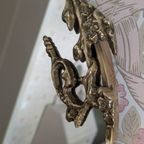 Antieke Messing Kuifspiegel Ovaal thumbnail 7