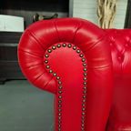 Brighton 2-zits Classic Chesterfield Bank – Rood, Leer thumbnail 3