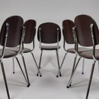 5 X Vintage Stoelen In Skai Leer, Jaren 70 thumbnail 3
