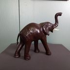 Grote Zeer Decoratieve Leren Olifant thumbnail 7