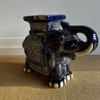 Xl Keramiek Olifant Plantentafel Kruk Stool Vintage thumbnail 7