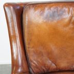 In Correcte Staat Verkerende Tijdloze Schapenleren Fauteuil/armchair Met Prachtige Warme Kleuren thumbnail 13