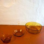 3X Orange Amber Glass Serving Bowls Salad Bowl Odds And Ends thumbnail 3