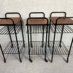 1x Vintage Bijzettafel/70’s Trolley In Teak thumbnail 3