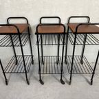 2X Vintage Bijzettafel/70’S Trolley In Teak thumbnail 3