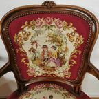 Set Brocante Vintage Franse Louis Xv Stoeltjes, Fauteuils Set Prijs thumbnail 7