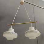 Double Glass Hanging Lamp 1960s thumbnail 8