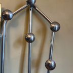 Vintage Staande Kapstok Met Spiegel Aluminium Frans thumbnail 4