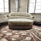 Vintage Tweezit / Fauteuil / Zetel Met Franjes thumbnail 2