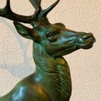 Louis-Albert Carvin (1875 - 1951). Bronzen Hertenbeeld. thumbnail 5