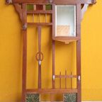 Brocante Vintage Wandplank, Debbel Regaal, Wit Houten Schap thumbnail 11