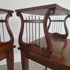Klassiek Art Nouveau Jugendstil Harp Bijzettafeltjes. thumbnail 5
