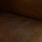 Grote, Royale Schapenleren Oorfauteuil Met Warme Kleuren En Een Prachtig Patina thumbnail 14