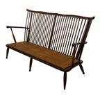 Vintage Houten Bankje Jaren 60 Hout Design Sofa Retro thumbnail 13