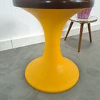Space Age Kunststof Kruk Bruin Met Geel Nr. 3 thumbnail 3