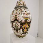 Makkum Tichelaar Lidded Pot, Hand-painted Porcelain – Dutch thumbnail 3