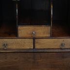 Antieke, Grote Engelse Eikenhouten Secretaire Eind 18e/begin 19e Eeuw Met Een Getrapt Interieur E thumbnail 9