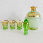 Vintage Artdeco Likeur Decanter Karaf En Likeurglaasjes Booms Glas thumbnail 4