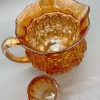 Franse Carnaval Iriserend Glas Waterkan En Glas Oranje thumbnail 3