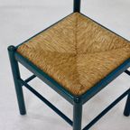 Set Of 2 Vico Magistretti Style Stained Wood And Rush Dining Chairs 1960S thumbnail 8