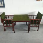 Unieke En Zeldzame Jaren 50 Green Brothers 'foldable' Regisseursstoelen Bridge Tafelset thumbnail 15