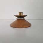 Mid Century Vintage Kandelaar Hout Metaal Design thumbnail 2