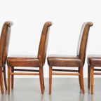 Tijdloze Set Van 4 Statige Comfortabele Eetkamerstoelen Van Schapenleer thumbnail 6