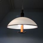 Jaren 80 Bony Design Lamp,Mushroom Hanglamp, Eiken, Plexiglas En Messing thumbnail 3