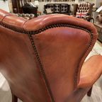 2 X Engelse Bendic Chesterfield Oorfauteuils In Cognac Bruin thumbnail 9