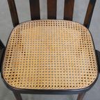 Set Van 2 Houten Eetkamerstoelen In Thonet Stijl Met Rieten Zitting thumbnail 7