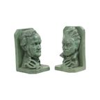 Boekensteunen Buste Wagner Beethoven Gips Gesigneerd thumbnail 7
