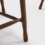 Set Of 4 Brutalist Dutch Solid Oak Dining Chairs 1960S thumbnail 7