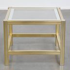 Mooie Vintage Hollywood Regency Design Bijzet/ Salontafel Met Een Glazen Blad thumbnail 4