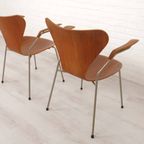 2 Vintage Vlinderstoelen Van Arne Jacobsen Voor Fritz Hansen Model 3207 Teak thumbnail 12