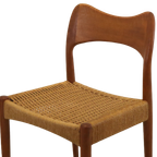 Set Van 4 Eetkamerstoelen Eetstoelen Arne Hovmand Olsen Deens Design Vintage Papercord thumbnail 13