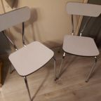 Keukenset Formica Witte Stoeltjes En Tafel Jaren'60 thumbnail 2