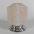 Art Deco Plafondlamp Met Roze Gewolkte Kap thumbnail 11