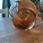 Set Van 2 Mondgeblazen Glas Vazen, Cognac thumbnail 5