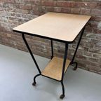 Mid Century Trolley, Vintage Bijzettafel Op Wielen, Side Table thumbnail 4
