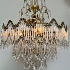 Art Nouveau Stijl Kroonluchter Hanglamp Vintage Staafjes Lamp Kristal Swarovski thumbnail 2