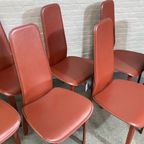 Set Van 8 Tuiglederen Cidue Italia Eetkamerstoelen - Italië Jaren 80 thumbnail 20