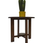Art Deco Plantentafeltje Bijzettafeltje Eikenhouten Jaren 50 thumbnail 13