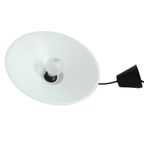 Vintage Hanglamp Wit Metaal Met Zwart Snoer, Voor 2000 thumbnail 2