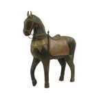 Vintage Houten Marwari Paard Koper Messing Beeld Sculptuur 27Cm thumbnail 5