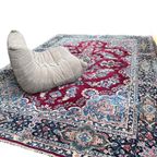 Xl Perzisch Kerman Vloerkleed Handgeknoopt 270X365Cm Vintage Tapijt - Rood Blauw Roze - Reliving thumbnail 19