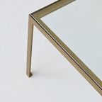 Vierkante Grote Glazen Salontafel, Goud Gelakt Metaal, 1960'S thumbnail 10