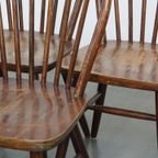 Set Van 10 Houten Vintage Windsor Spijlen Stoelen Uit De Jaren ’70 In Engelse Stijl thumbnail 13