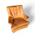 Sheep Leather Club Chair 1970s With Magazine Holder thumbnail 19